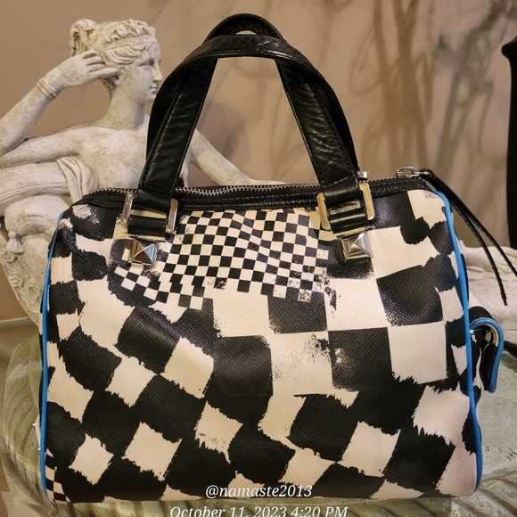 L.A.M.B. by Gwen Stefani Bristol Dartboard Satchel Luxury Designer Bag #582 - Picture 9 of 16